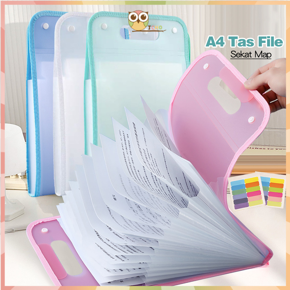 

JCHO Tas File Handle A4 13 Sekat Tas Dokumen Akordeon Map File Clear Holder
