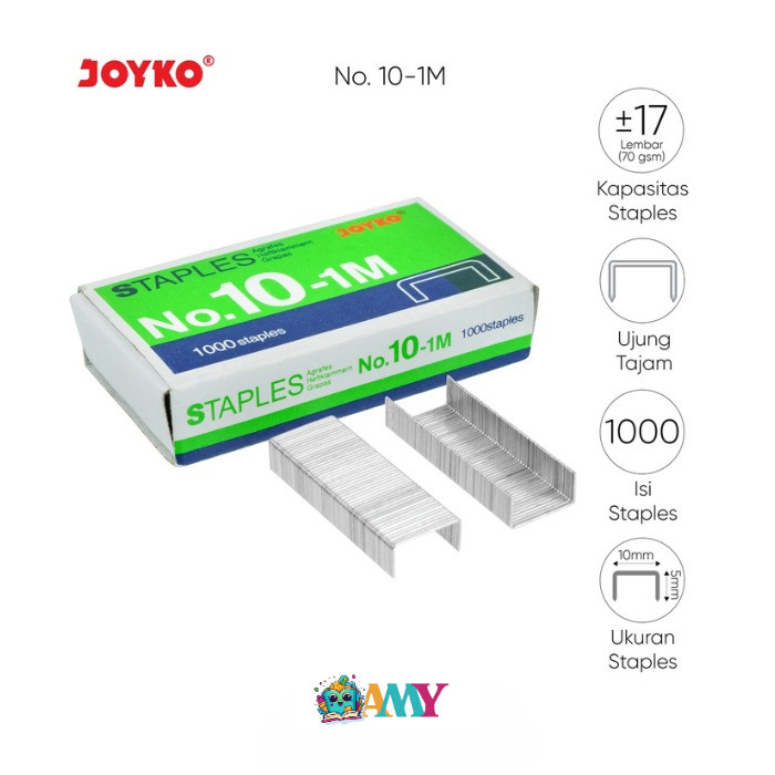 

(1KOTAK KECIL)JOYKO ISI STAPLER NO 10-1M Amy Stasionary