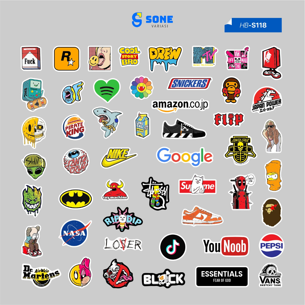 

STIKER Aesthetic Logo Hypebeast Graffiti Paper Vinyl Waterproof Sticker Koper Laptop Thumbler Diary Book Journal