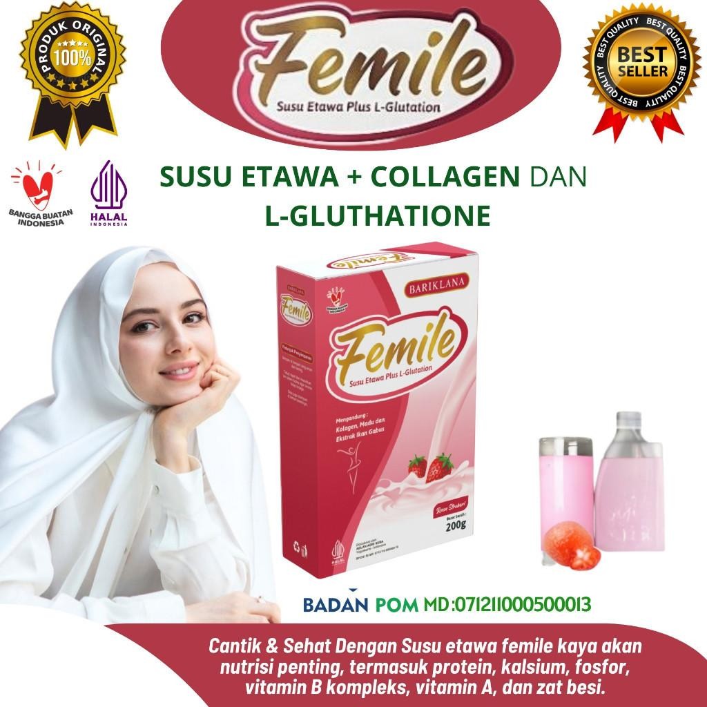 

FEMILE Susu Kambing Etawa dengan L-Glutathione, Kolagen, Ikan Gabus, dan Madu – 200g