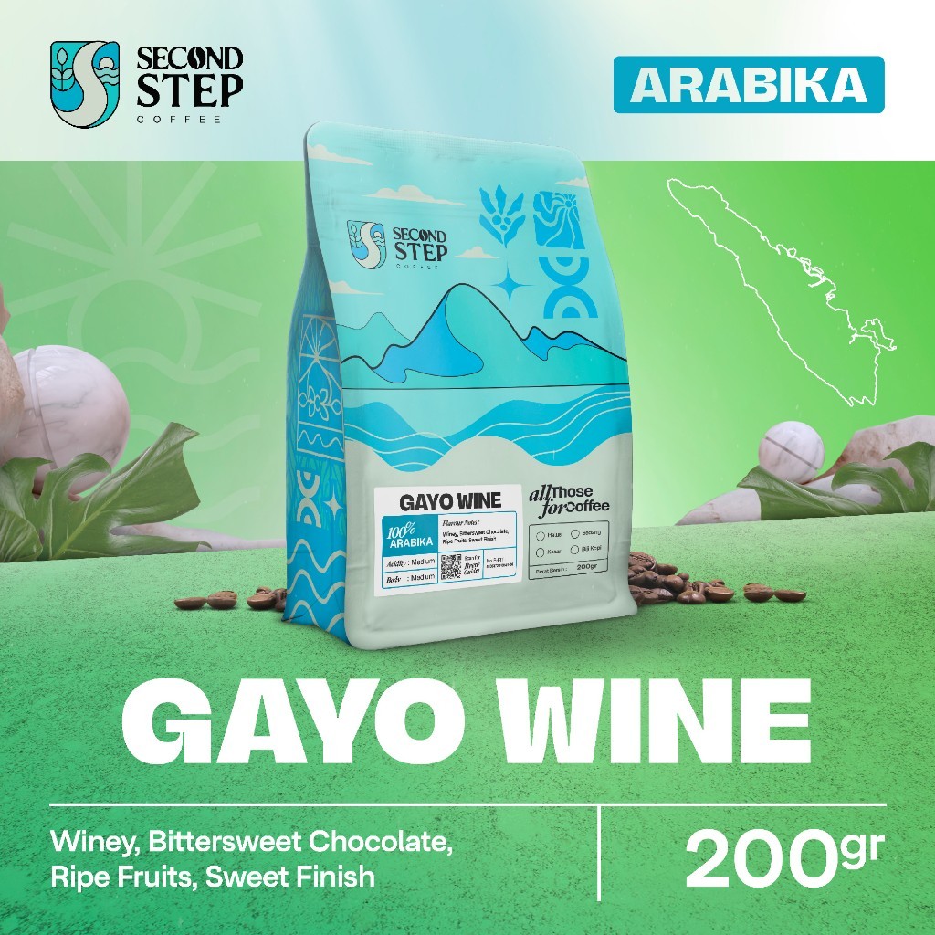 

Kopi Arabika Gayo Wine Arabica Specialty Coffee Beans 200gr Biji Bubuk