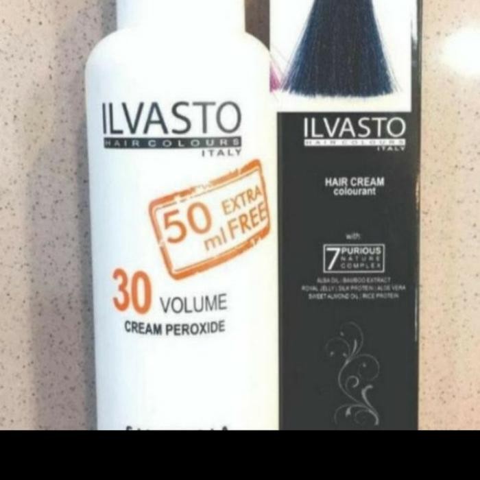 HAIR COLOR ILVASTO /CAT RAMBUT ILVASTO + OXYDANT ( blue black(