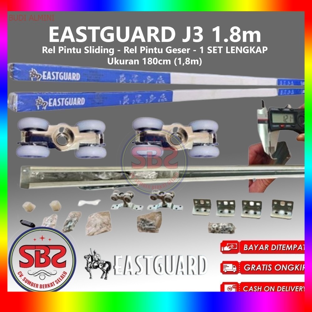 REL SLIDING J3 EASTGUARD - Rel Pintu Dorong - Sliding Rail Galvanis - Sliding Track - Rel Pintu 1.8m