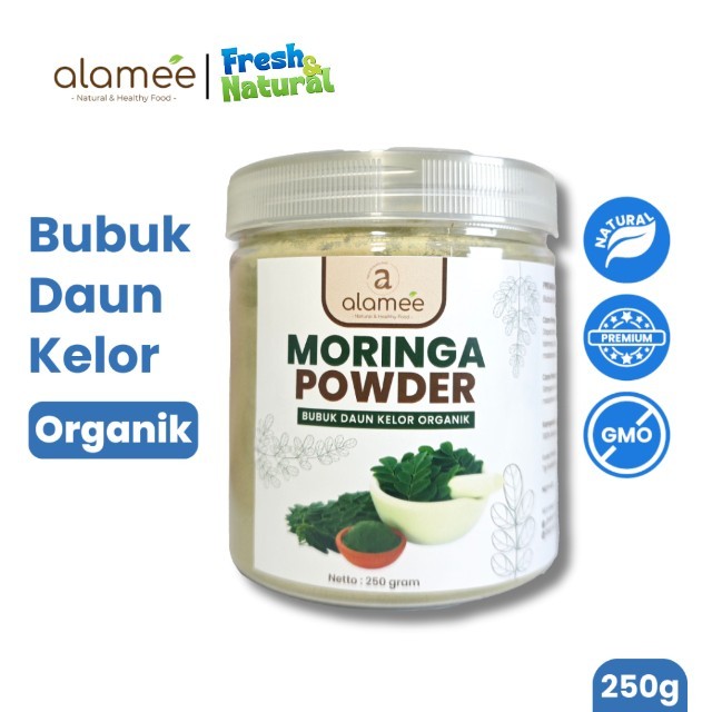 

ALAMEE Bubuk Minuman Daun Kelor Moringa Powder Serbuk Daun Kelor Herbal Tanpa Gula 250gr fresh and natural