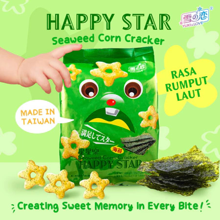 

Happy Star Seaweed Corn Crackers x6
