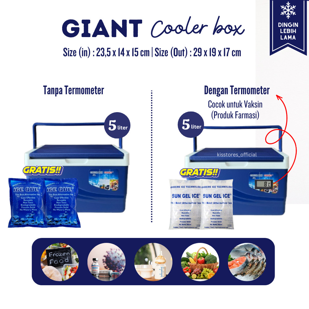 Vaccine Carrier Box 5 Liter Cool Box Cooler Box Vaksin