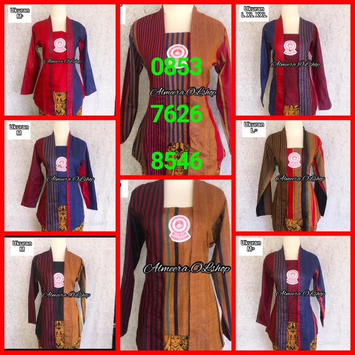 baju kebaya lurik modern garis cantik wanita - S