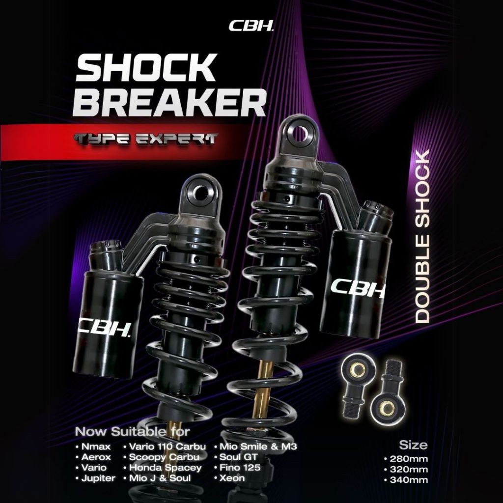Shockbreaker Shock Tabung Atas Expert Double Shock All Matic Dan All Bebek 280mm 320mm 340mm