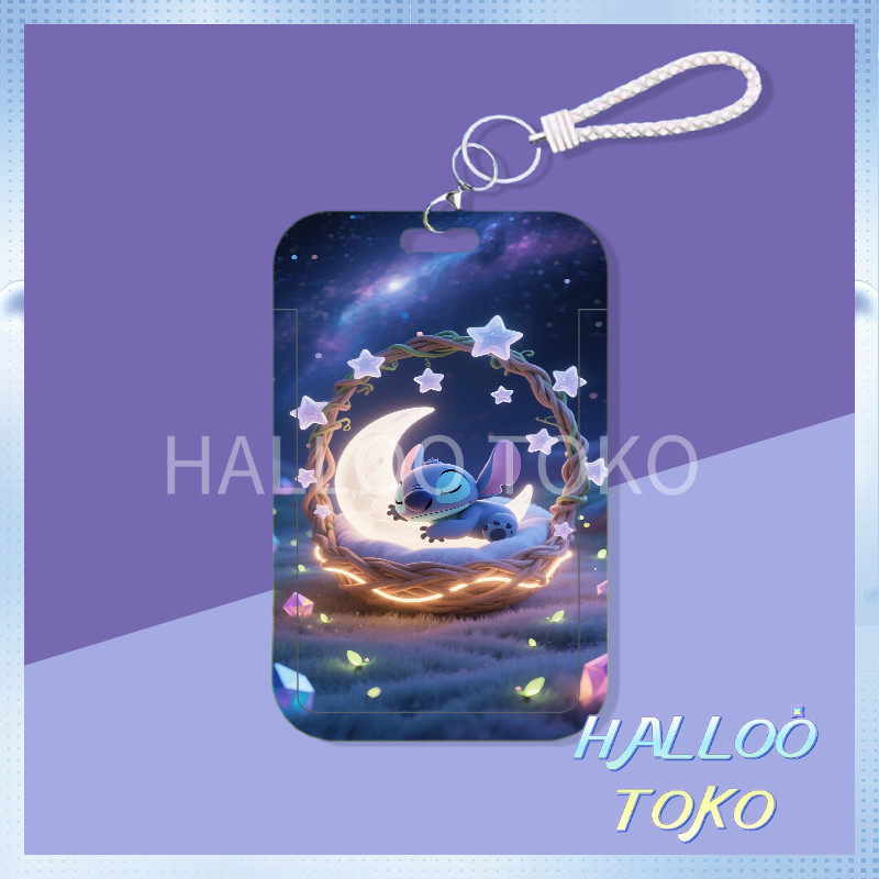 

ID CARD HOLDER MOTIF KAWAII TEMPAT KARTU PHOTOCARD PHOTO CARD Pelindung + Tali,Stitch yang Suka Tidur