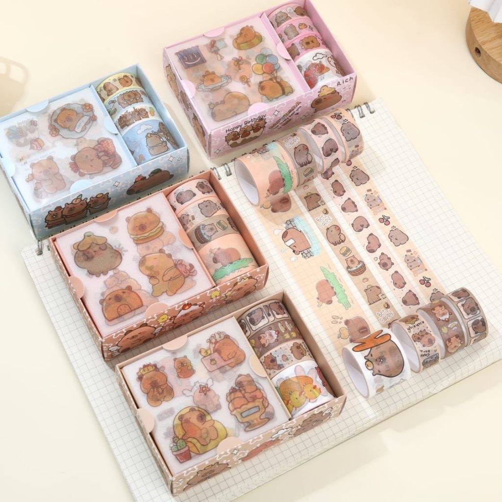 

Stiker dan Washitape Capybara Astronot Unik Lucu 12set || Sticker Isolasi Lucu