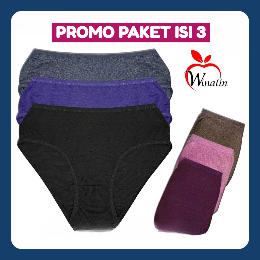 Winalin Official / CD Winalin Isi 3pcs / Celana Dalam Wanita Winalin Celana Dalam Wanita Bahan Katun