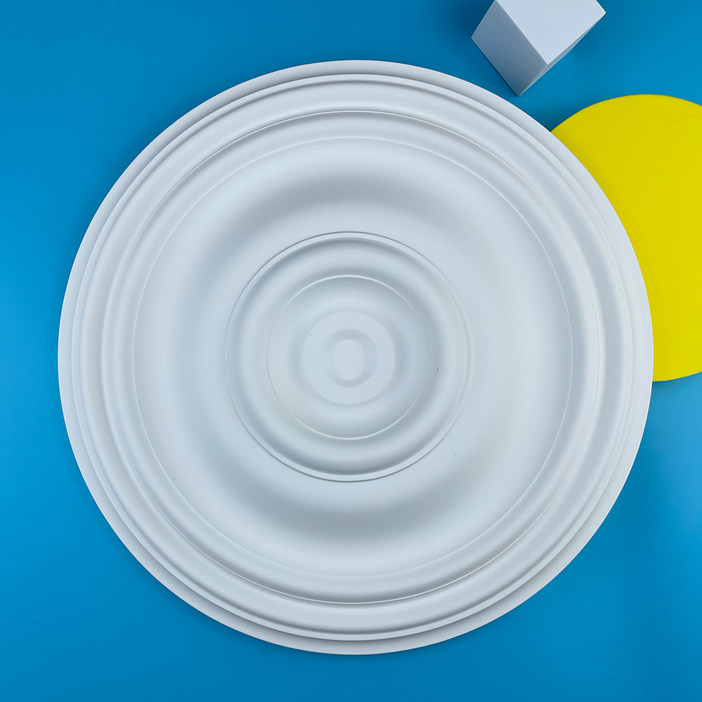 

White Pu Mold Lamp Panel Imitation Plaster Polyurethane Decorative Shape Disc Lamp Holder Foam Plastic Decoration Material Round
