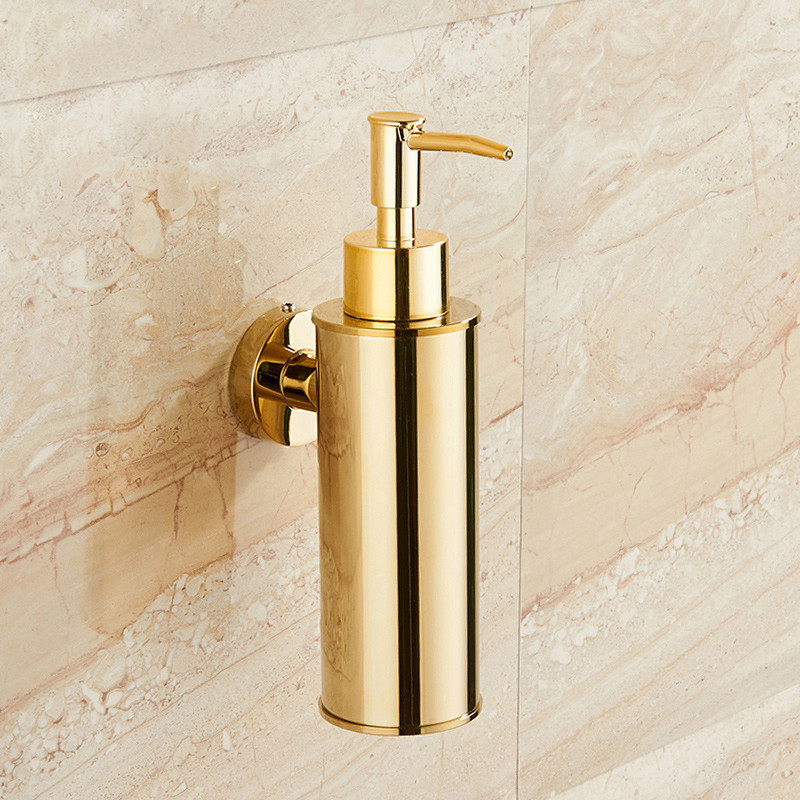 Liquid soap dispenser gold 304 stainless steel soap dispenser wall mounted bathroom hand wash soap d