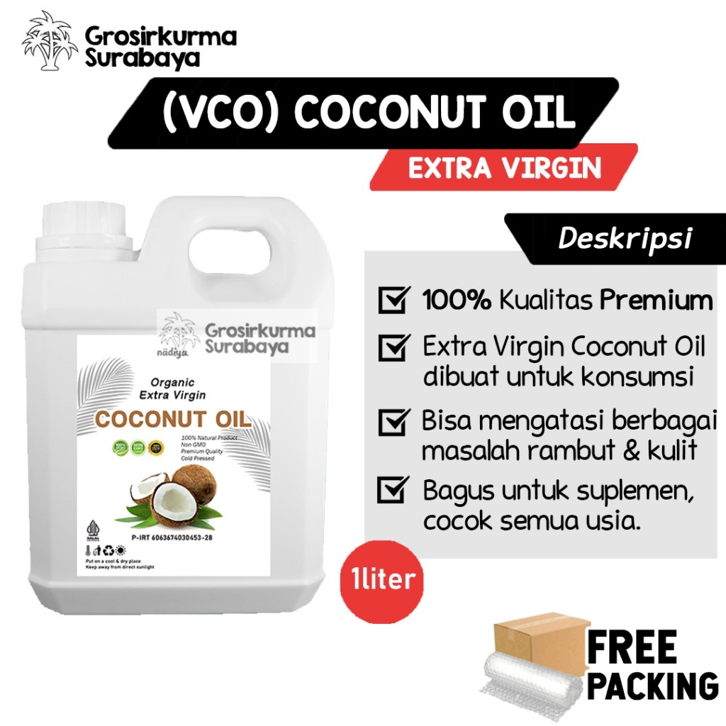 

VCO MURNI 1 LITER Asli Minyak Kelapa Cold Pressed Virgin Coconut Oil 1L Kualitas Terbaik EVCO Alam