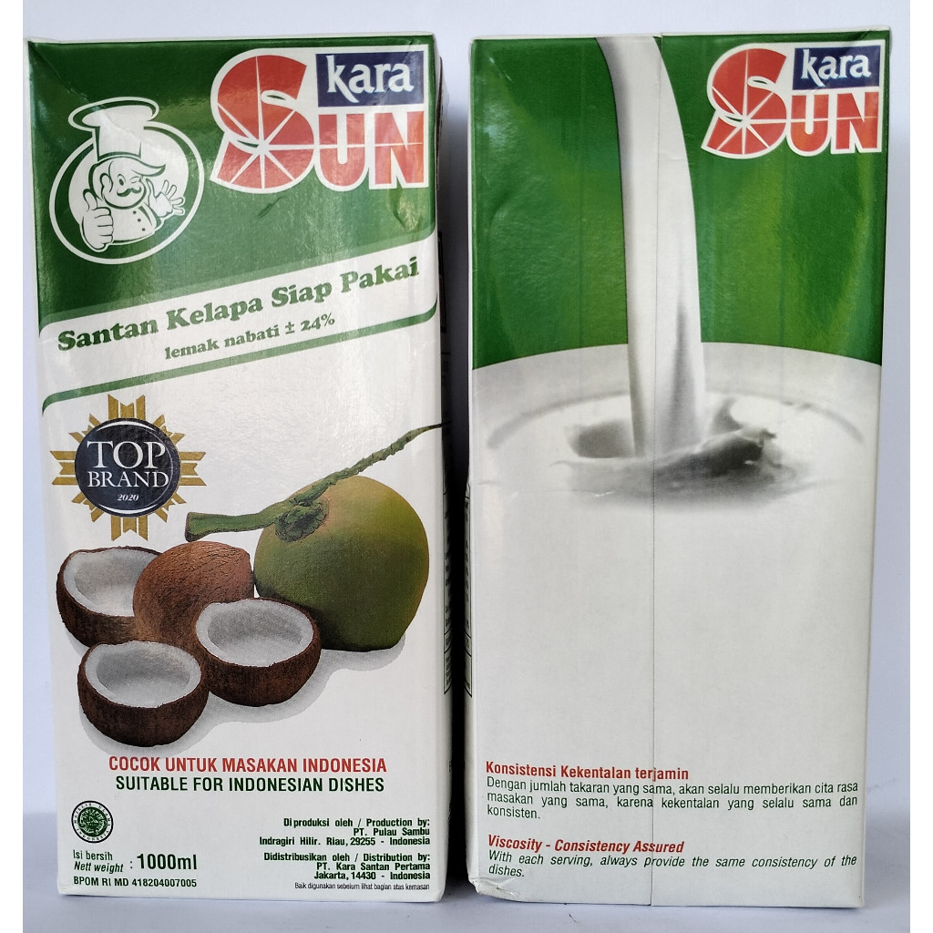 

Sun Kara Santan Kelapa Siap Pakai 1000 ml Free Bubble Wrap dan Dus Tebal