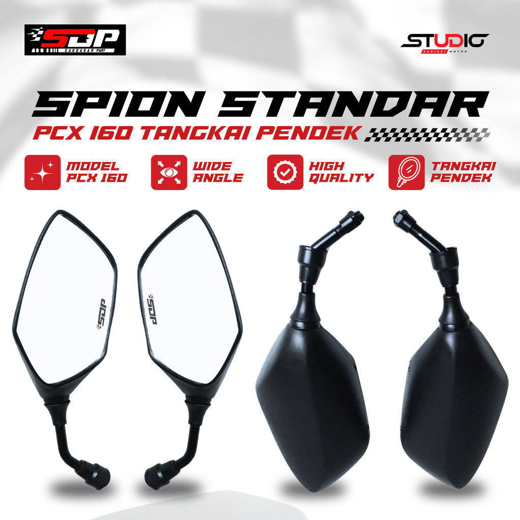 TANGKAI PENDEK - Spion Pcx 150 Pcx 160 Vario 160 Kaca Spion Pcx 160 Universa Motor Model Original