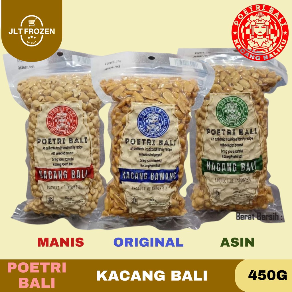 

Poetri Bali Kacang Bawang Kemasan 450g Rasa Asin / Manis / Original