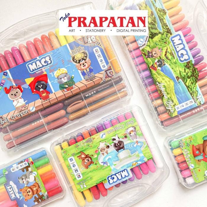 

TERLARIS! Macs Gel Crayon 6/12/24/36/48 Warna | Krayon Gel - 6 Warna