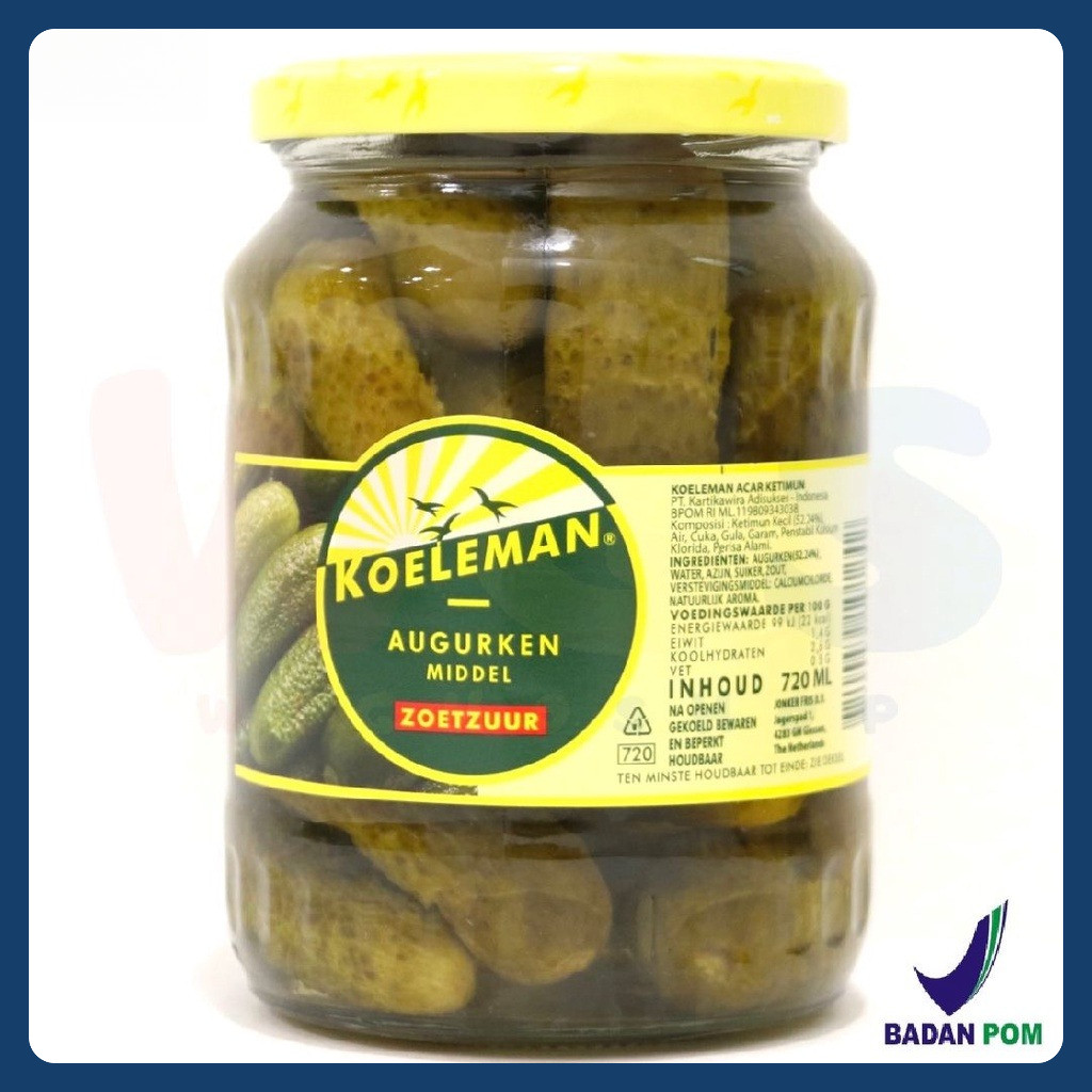 

Koeleman Sweet Whole Gherkins 720 gr - Acar Timun