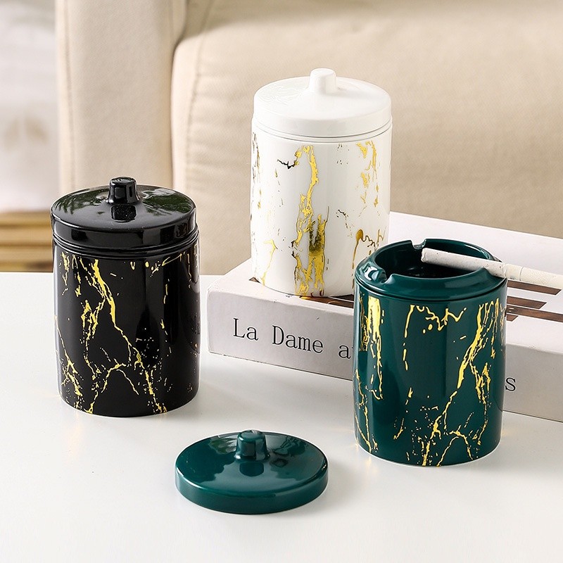 Kingsbakeware Asbak Keramik/Asbak Estetik/Ashtray Gaya Nordic / Asbak Marble Ceramic Ashtray Nordic/
