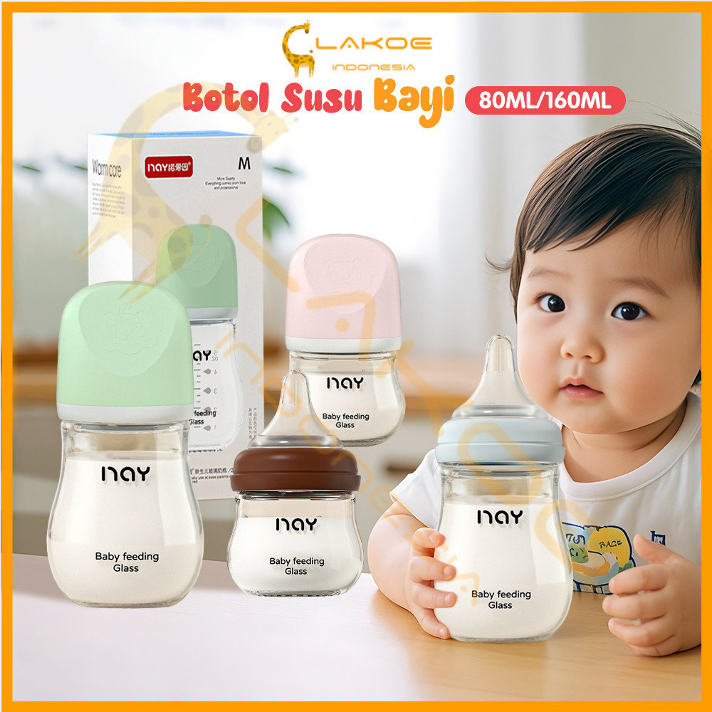 Lakoe Botol Susu Newborn Kaca Botol Minum Bayi Anti Kolik Baby Feeding Bottle