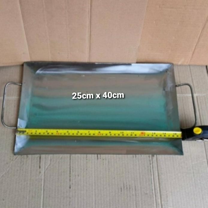 WAJAN/KUALI PLAT DATAR UNTK ROTI BAKAR SOSIS DLL. UK 25X40CM FREE KAPE