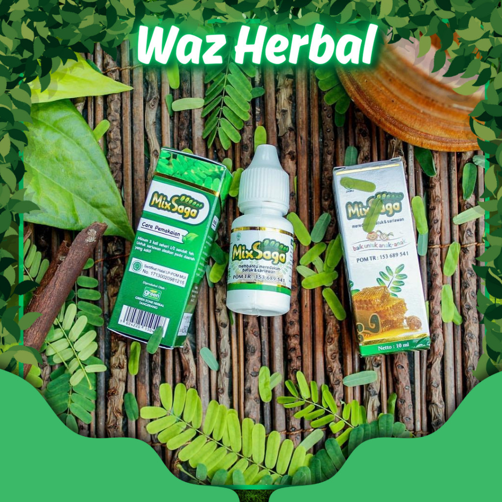 

ORIGINAL | Mix Saga Madu tetes MIX SAGA Sariawan dan Batuk 10 ml | Herbal Waz