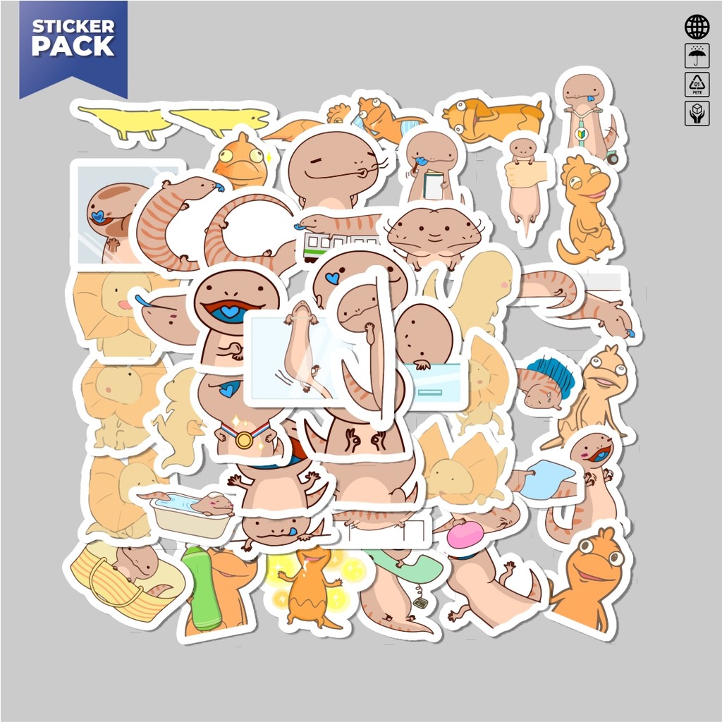 

[100PCS]Stiker Pack Hewan Cicak Aesthetic Vinyl Anti Air Dekorasi Sticker Laptop Buku Journal Koper Helm Casing HP Gitar Helm Skateboard
