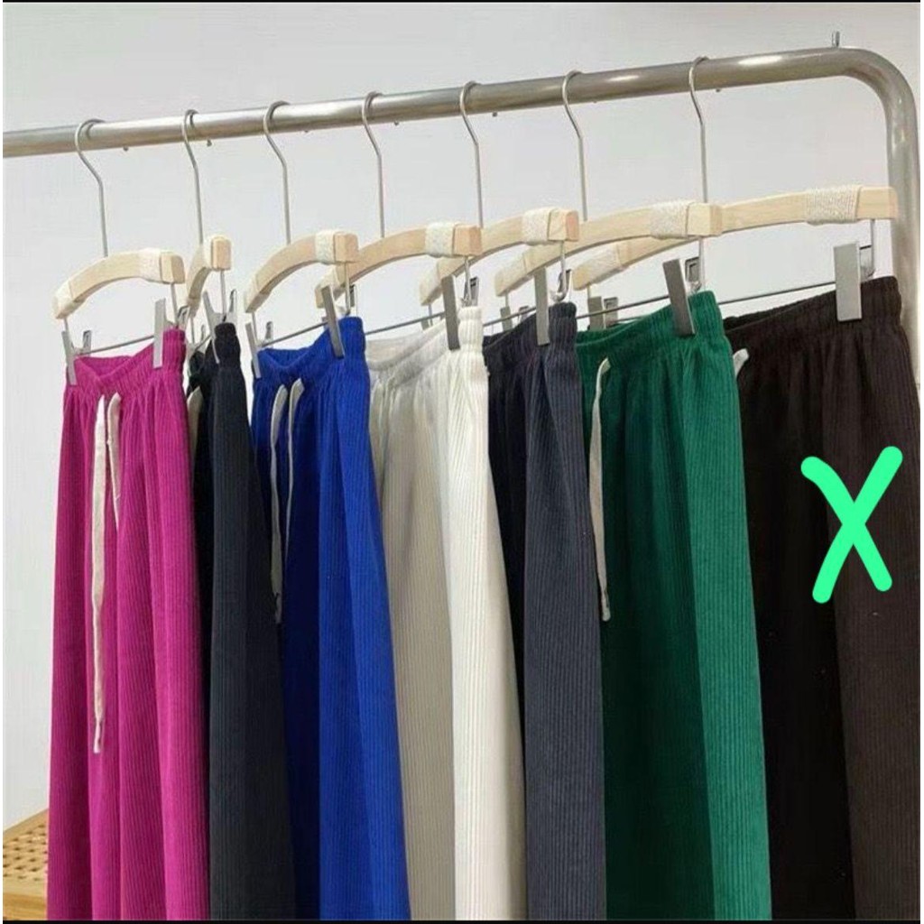 Celana Kulot Wanita - Celana Kulot Model Corduroy  - Lurus Longgar Kulot
