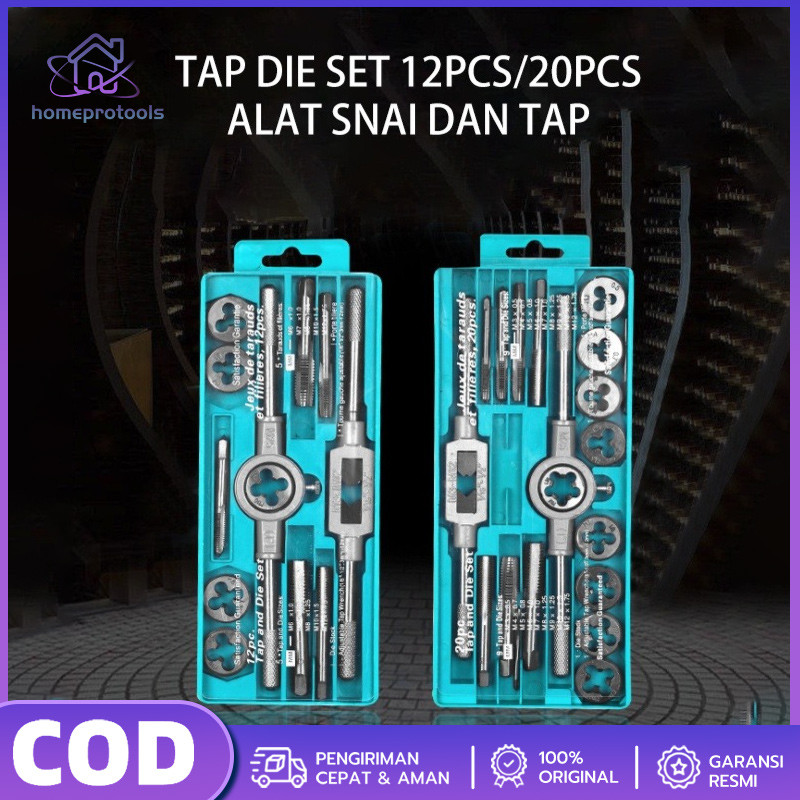 40pcs Hand Tap Taps Die Dies Tap Die Set Hand Tap And Dies Set 20 Pcs - Alat Snai Dan Tap Ulir Baut 