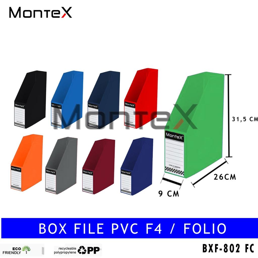 

MONTEX (6 PCS) BOX FILE KANCING PVC SEMI KULIT 9 CM / GROSIR 6 PCS