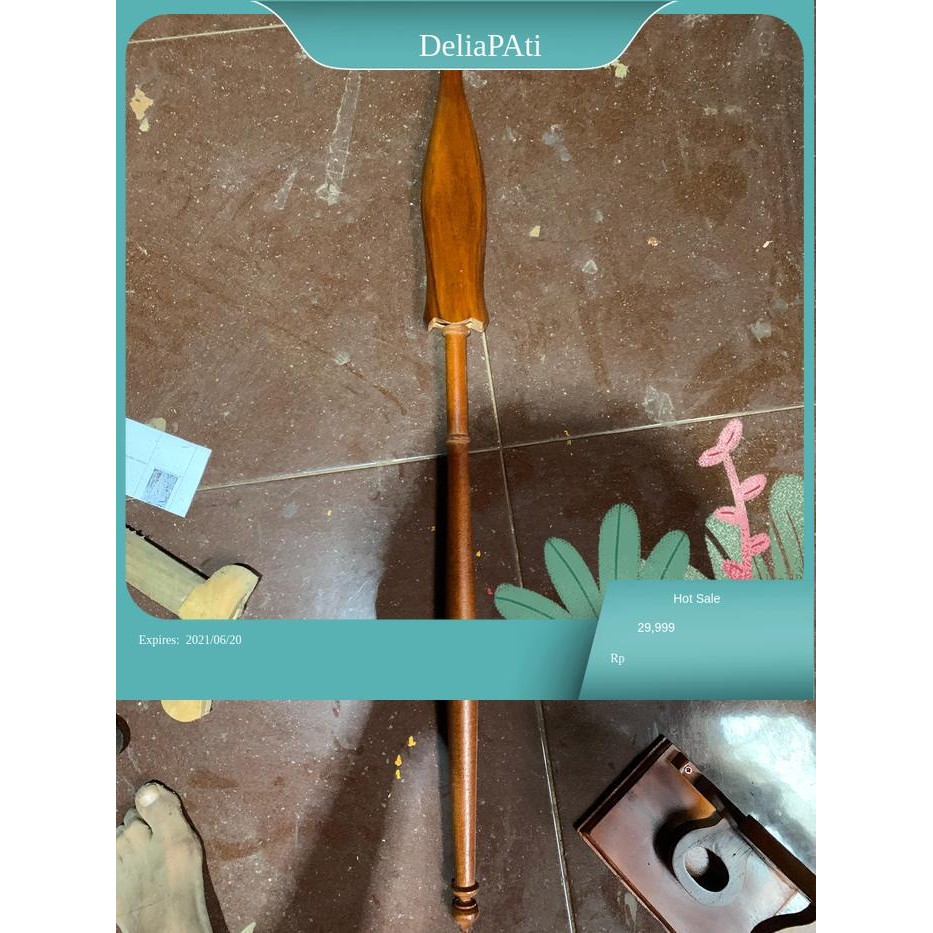 warangka tombak dan deder panjang 80 cm termurah finishing bk Keris sengkelat majapahit mataram kart