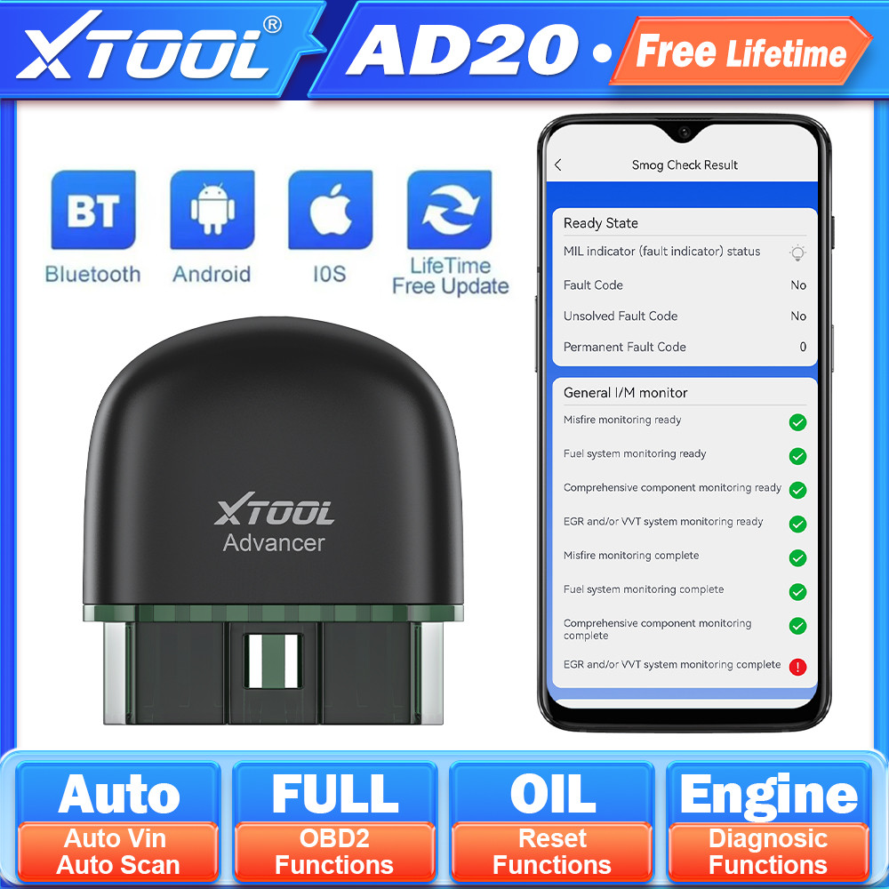 XTOOL AD20 Advancer OBD2 Code Reader Scanner Car Engine Diagnostic Tools Full OBD2 Function Android 