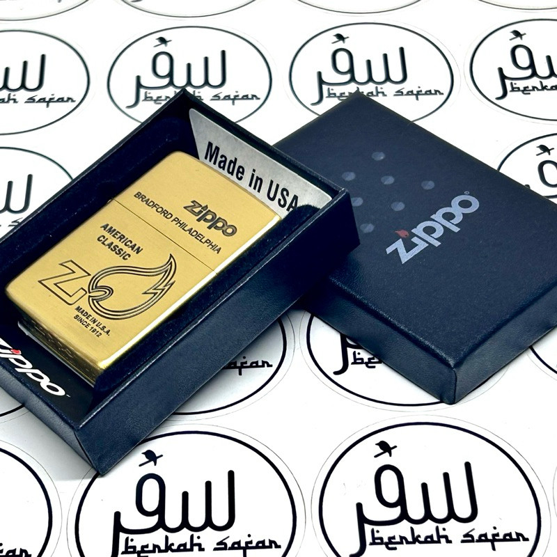 Korek Zippo Gold American Classic Philadelphia Engraved Front Side Original