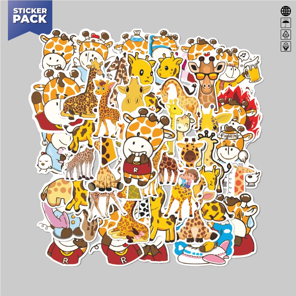 

[100PCS]Stiker Pack Sticker Hewan Jerapah Aesthetic Vinyl Anti Air Dekorasi Sticker Laptop Buku Journal Koper Helm Casing HP Gitar Helm Skateboard