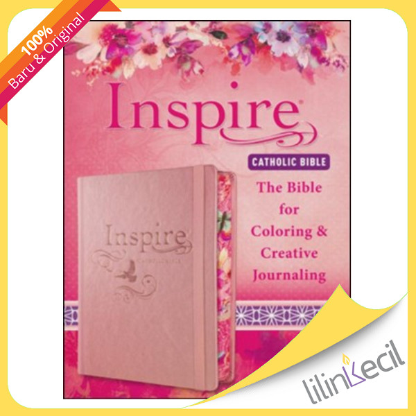 Buku NLT Inspire Catholic Coloring/Journaling Bible, hardcover, Rose