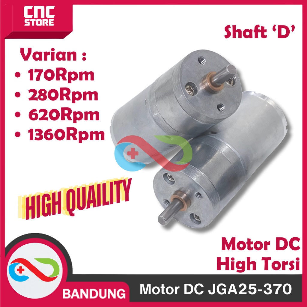 MOTOR DC GEARBOX JGA25-370 DC REDUCTION MOTOR HIGH SPEED 12V JGA25 370