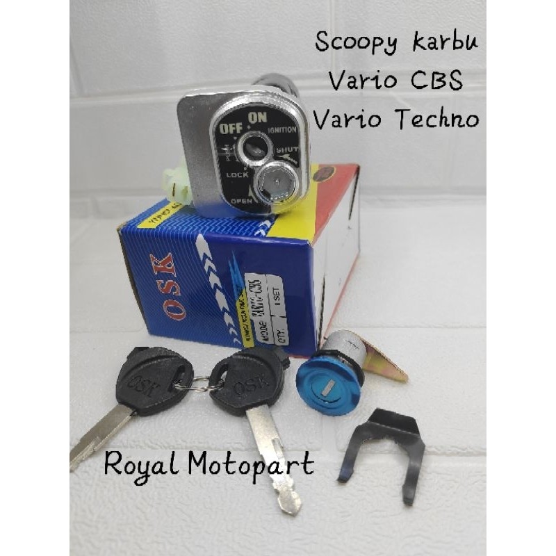 KUNCI KONTAK ASSY VARIO CBS VARIO TECHNO SCOOPY KARBU / KUNCI KONTAK SET KUNCI JOK VARIO TECHNO SCOO