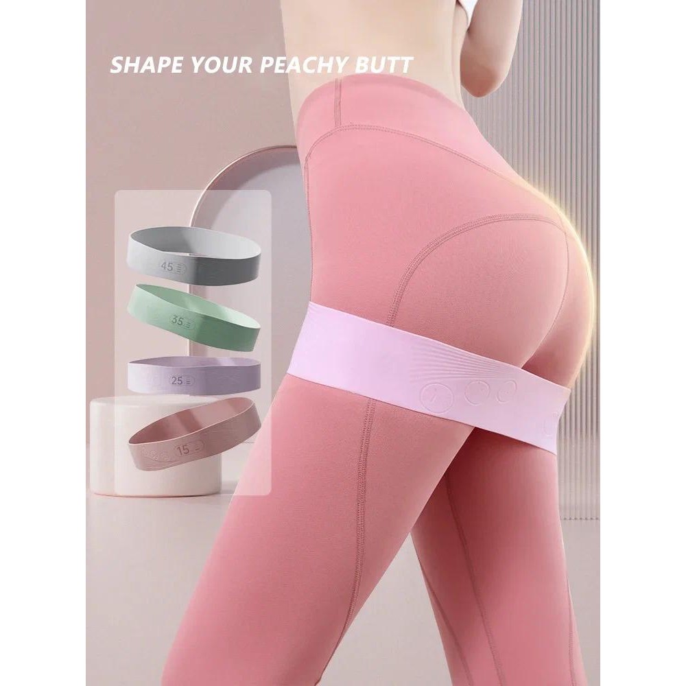 Yoga Resistance Band Silicone Elastic Band Resistance Circle Fitness Squat Strength Training Peach B