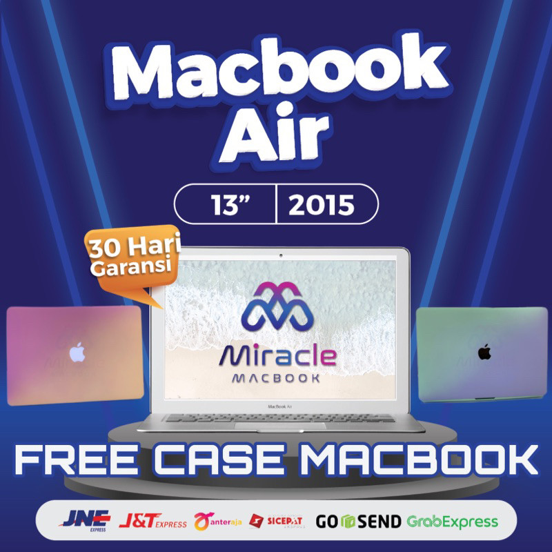 (FREE CASE)MACBOOK IBOX AIR 2015 13” ORIGINAL RAM 4 SSD 128GB SECOND BERKUALITAS HARGA EKONOMISCO