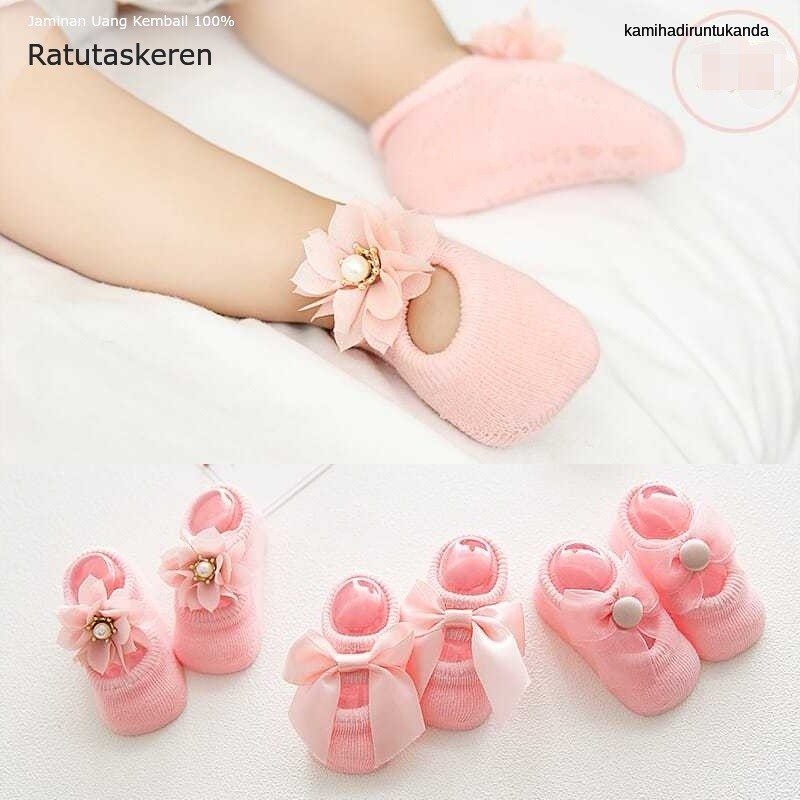 Kaos kaki bayi perempuan Zamzam0525 A14  non slip anti licin kualitas premium motif 3 jenis(0-9bulan