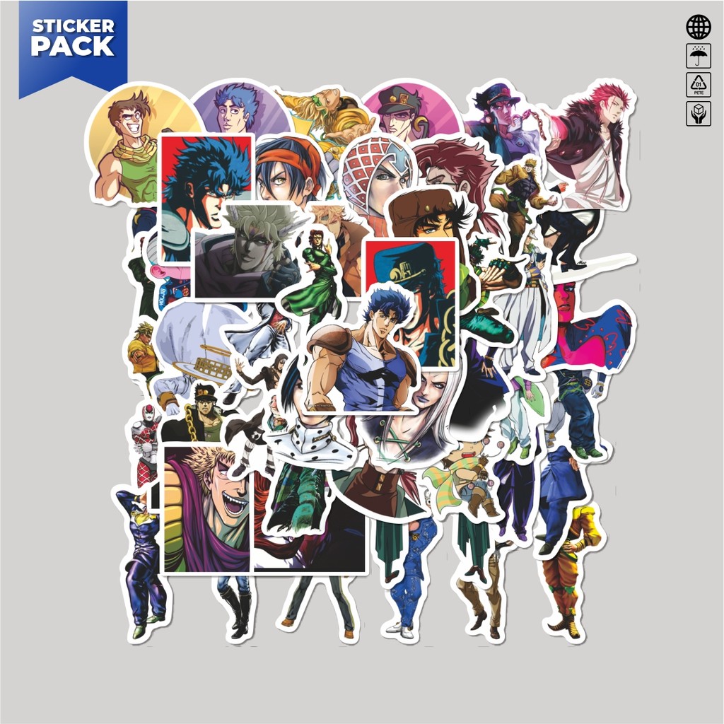 

[100PCS]Stiker Pack Sticker Anime JoJo's Bizarre Adventure Sticker Aesthetic Vinyl Anti Air Dekorasi Sticker Laptop Buku Journal Koper Helm Casing HP Gitar Helm Skateboard