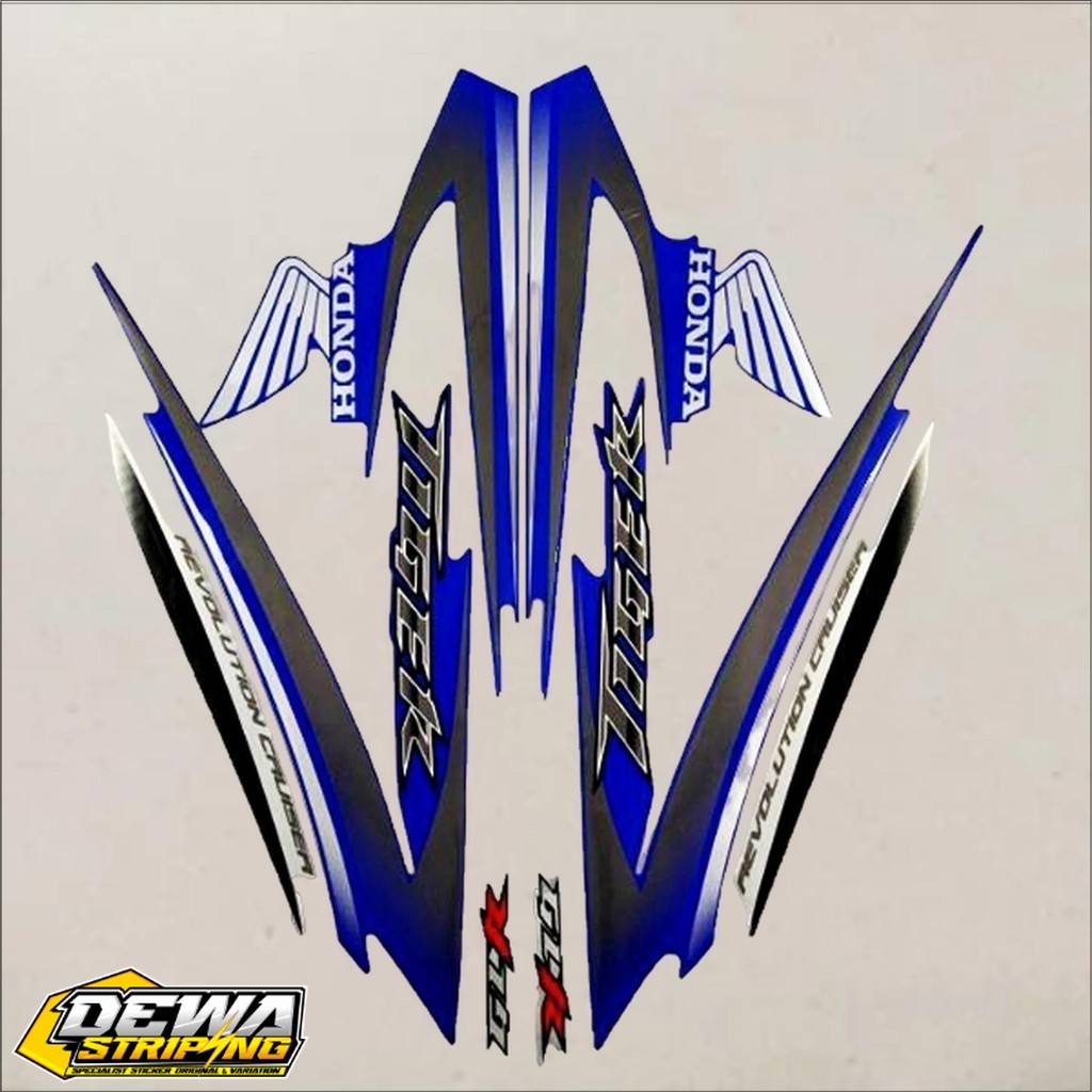 striping lis stiker standar ori Tiger Revo TIREV 2009 Biru stiker ori Tiger Revo striping Tiger 2009