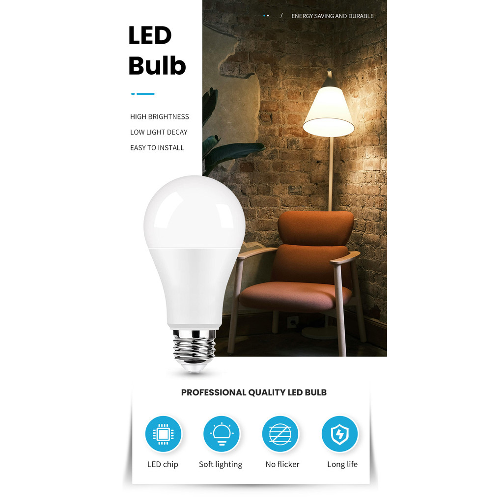 12PCS LED Bulb 110V 3W 6W 9W 12W 15W 18W 20W Indoor LED Lighting Bulbs E27 E26 E14 E12 Led lamp for 