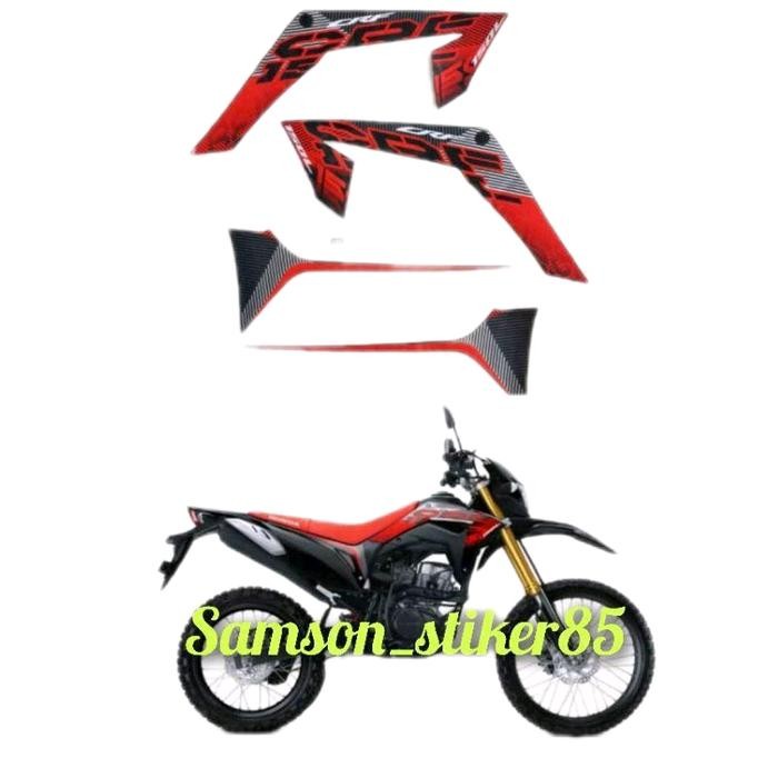 Stiker Striping Motor Honda CRF 150 L 2021 2022 Hitam Merah Full Body Standar Berkualitas Termurah M