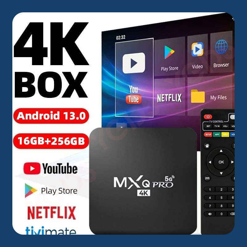 Android Tv Box MXQ Pro Android 13.0os 2.4G WIFI 16gb Ram 256gb Rom STB 4K Smart TV Box Unlock Tv Box