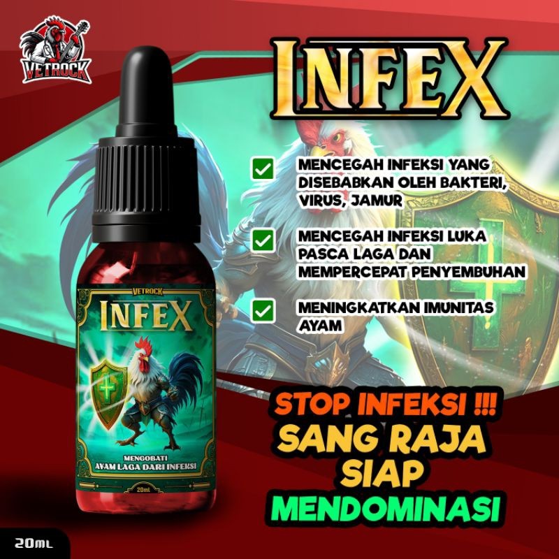 INFEX OBAT INFEKSI AYAM MENCEGAH BAKTERI VIRUS JAMUR DAN MENINGKATKAN IMUNITAS AYAM PETARUNG
