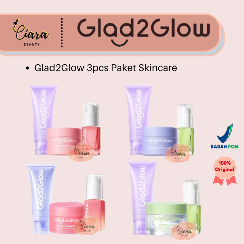 Glad2Glow Acne-prone Skin 3pcs Paket Skincare / Skincare Sepaket