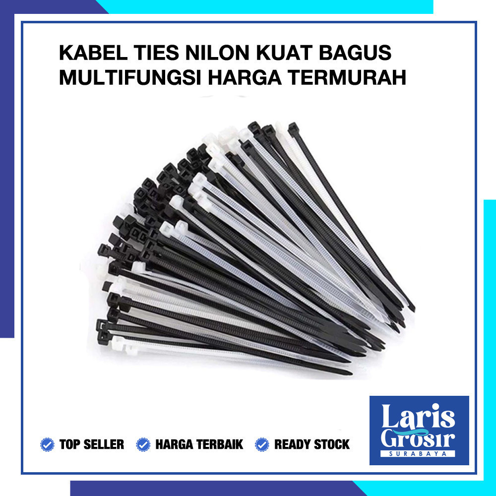 

[TOP PRODUCT] Kabel Ties Nylon Hitam Dan Putih 2,5 x 200 mm Pengikat Plastik , Kabel Serbaguna LARIS GROSIR SURABAYA