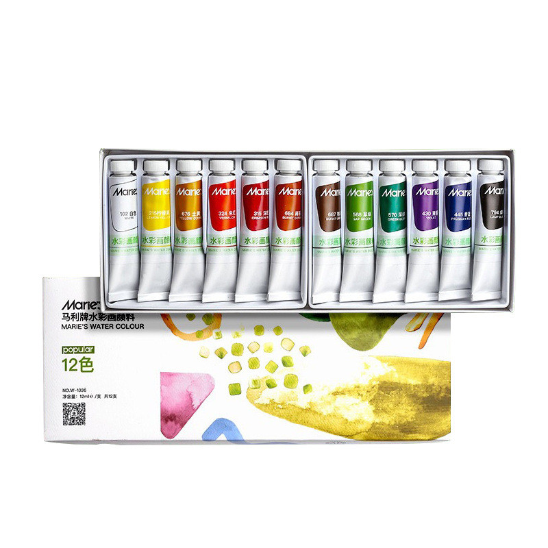 

Gouache Paint Set 12/18/24-Color 5ml Boxed Paint Washable Painting Watercolor Painting Sketch Pigment DIY Art Materials